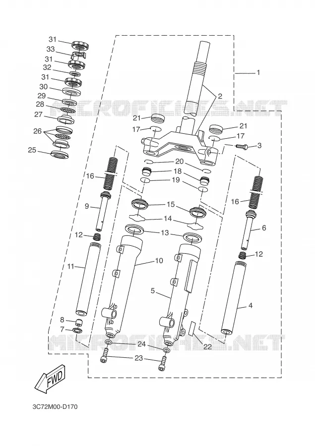 FOURCHE Yamaha SCOOTER 50 2006 SLIDER  EW50N