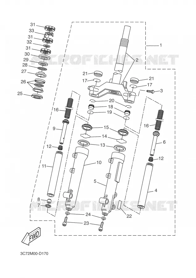 FOURCHE Yamaha SCOOTER 50 2007 SLIDER  EW50N