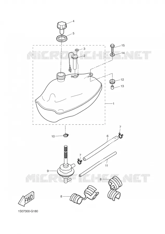 RESERVOIR A ESSENCE Yamaha SCOOTER 50 2007 SLIDER  EW50N