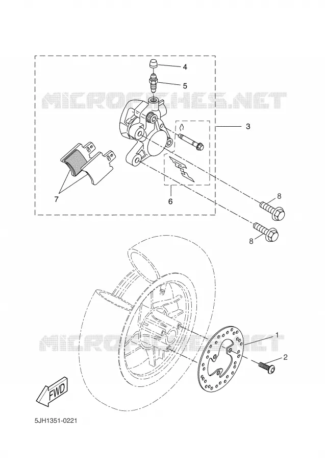 ETRIER DE FREIN AVANT Yamaha SCOOTER 50 2007 SLIDER  EW50N