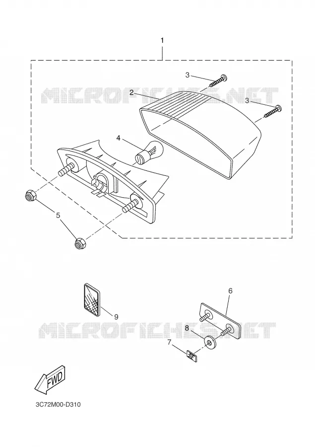 FEU ARRIERE Yamaha SCOOTER 50 2007 SLIDER  EW50N