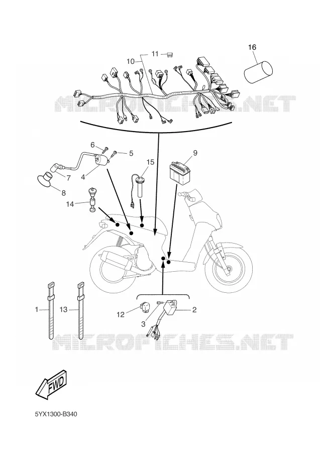 PARTIE ELECTRIQUE 2 Yamaha SCOOTER 50 2007 SLIDER  EW50N