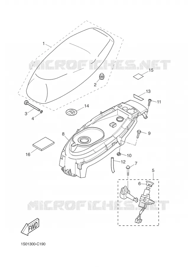 SELLE Yamaha SCOOTER 50 2008 SLIDER  EW50N