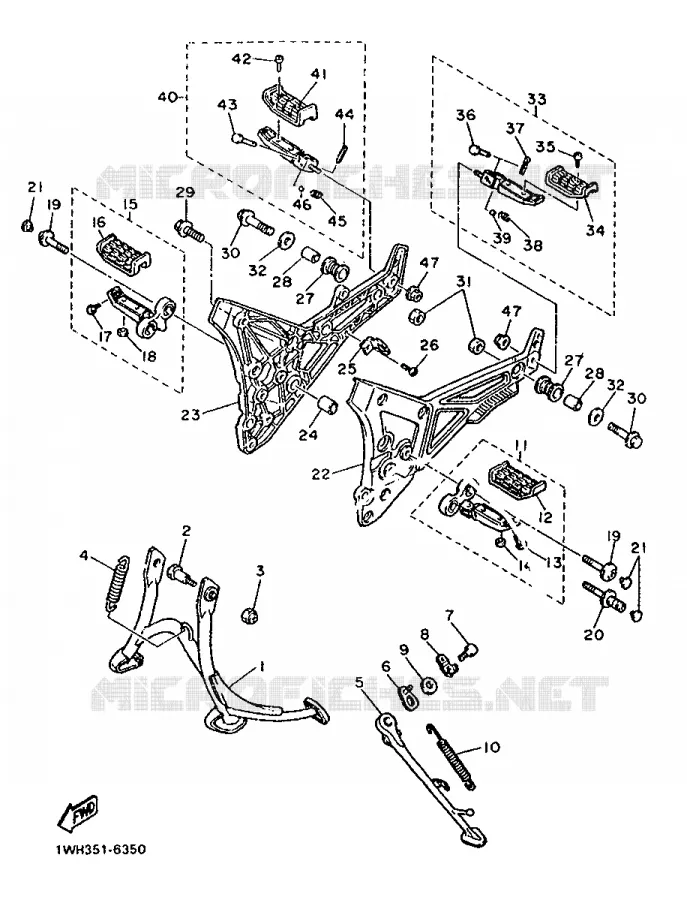 SUPPORT / REPOSE PIEDS Yamaha MOTO 1200 1986 FJ  FJ1200
