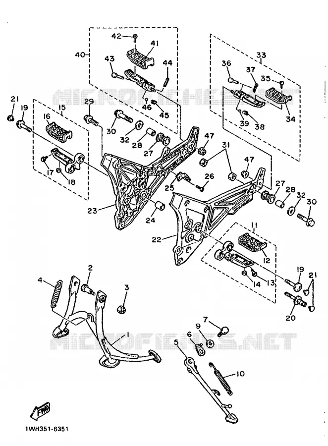 SUPPORT / REPOSE PIEDS Yamaha MOTO 1200 1986 FJ  FJ1200