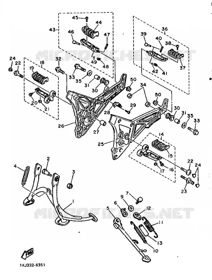SUPPORT / REPOSE PIEDS Yamaha MOTO 1200 1986 FJ  FJ1200