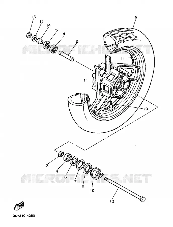ROUE AVANT Yamaha MOTO 1200 1987 FJ  FJ1200
