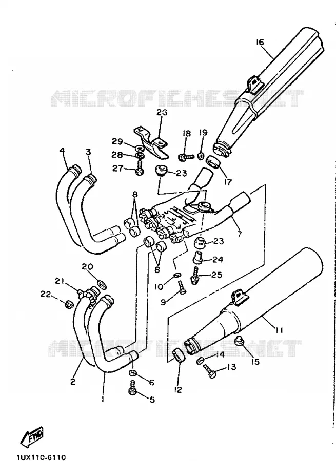 ECHAPPEMENT Yamaha MOTO 1200 1987 FJ  FJ1200U