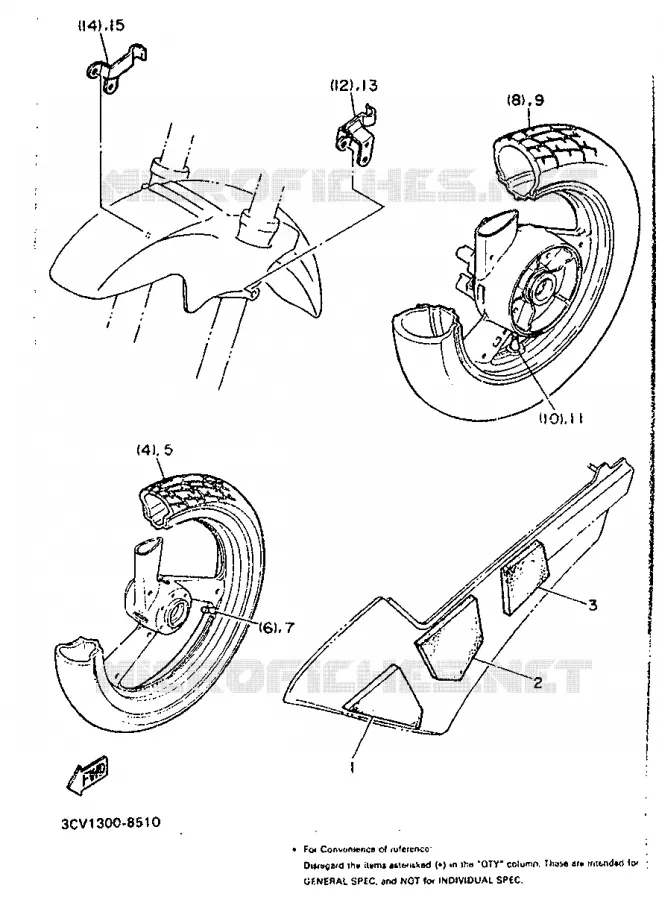 PIÈCES OPTIONNELLES - PARTIE CYCLE Yamaha MOTO 1200 1988 FJ  FJ1200