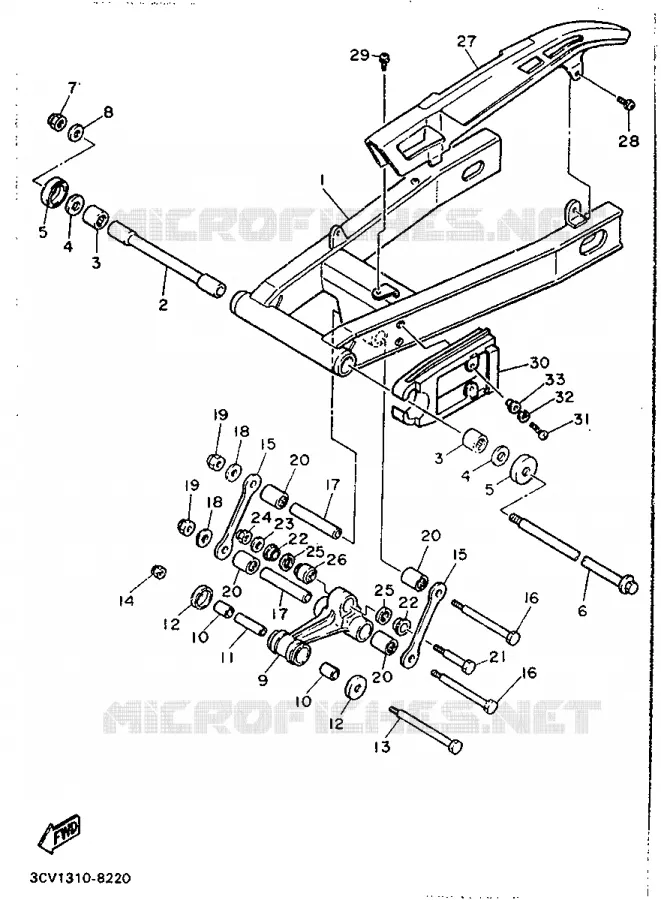 BRAS ARRIERE Yamaha MOTO 1200 1988 FJ  FJ1200