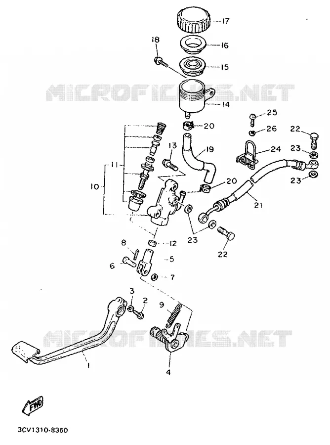 MAITRE CYLINDRE DE FREIN ARRIERE Yamaha MOTO 1200 1990 FJ  FJ1200