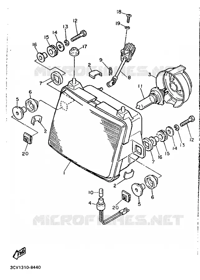 PIÈCES OPTIONNELLES - CARBURATEUR / PHARE Yamaha MOTO 1200 1990 FJ  FJ1200