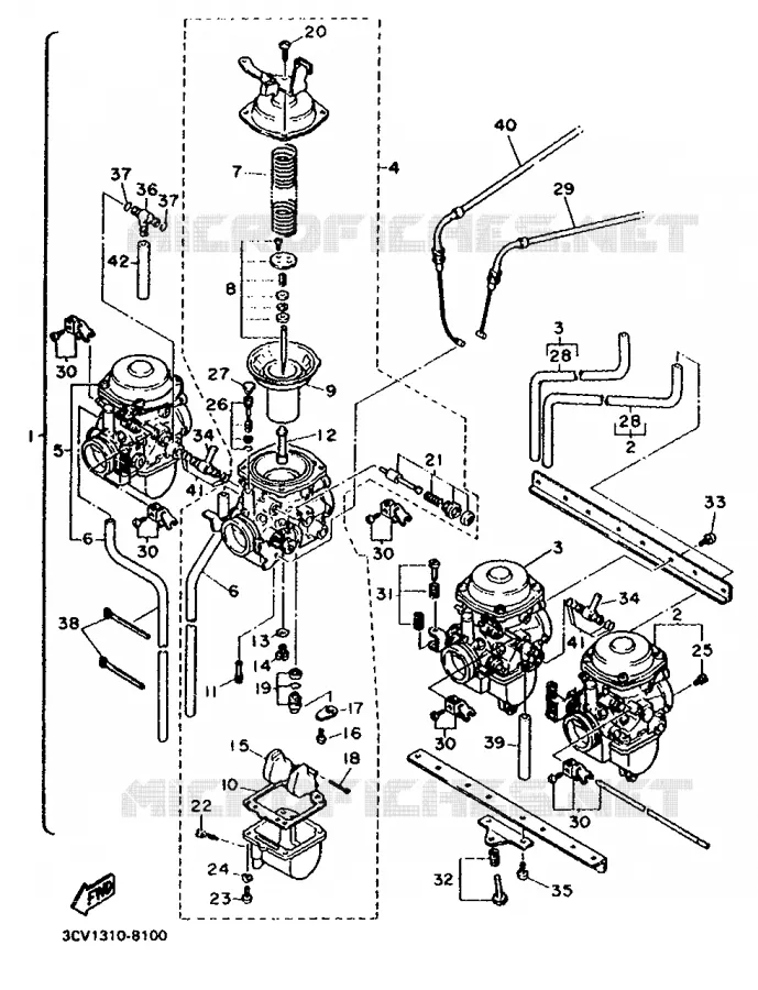 PIÈCES OPTIONNELLES - CARBURATEUR Yamaha MOTO 1200 1991 FJ  FJ1200