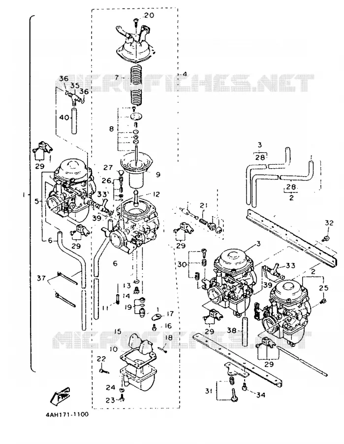 PIÈCES OPTIONNELLES - CARBURATEUR Yamaha MOTO 1200 1992 FJ  FJ1200