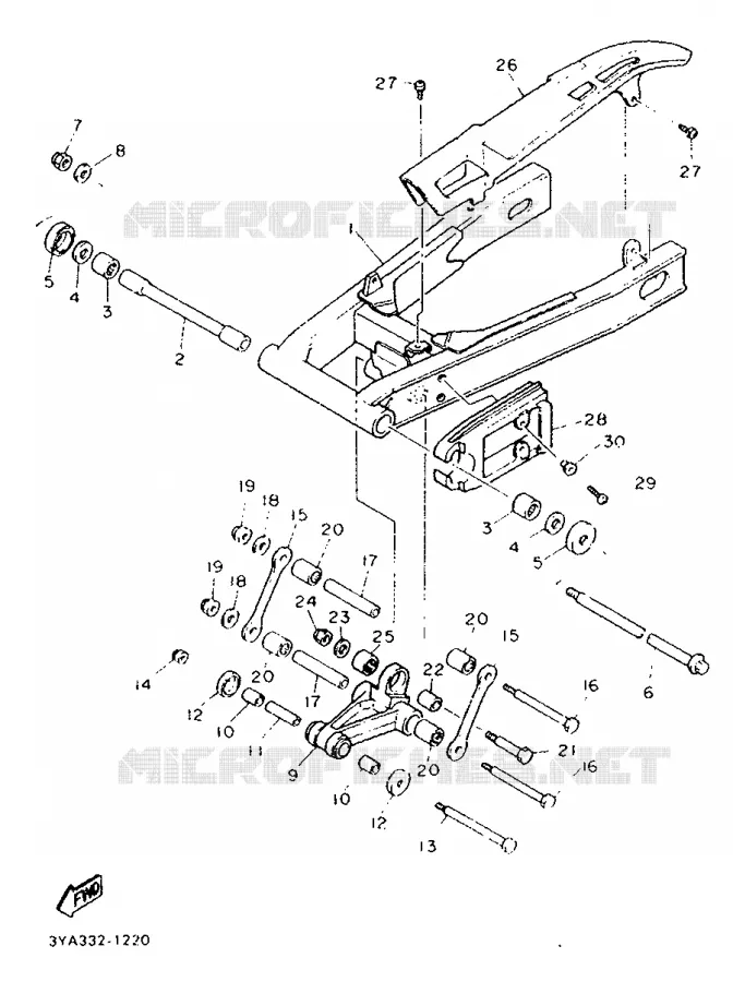 BRAS ARRIERE Yamaha MOTO 1200 1993 FJ  FJ1200