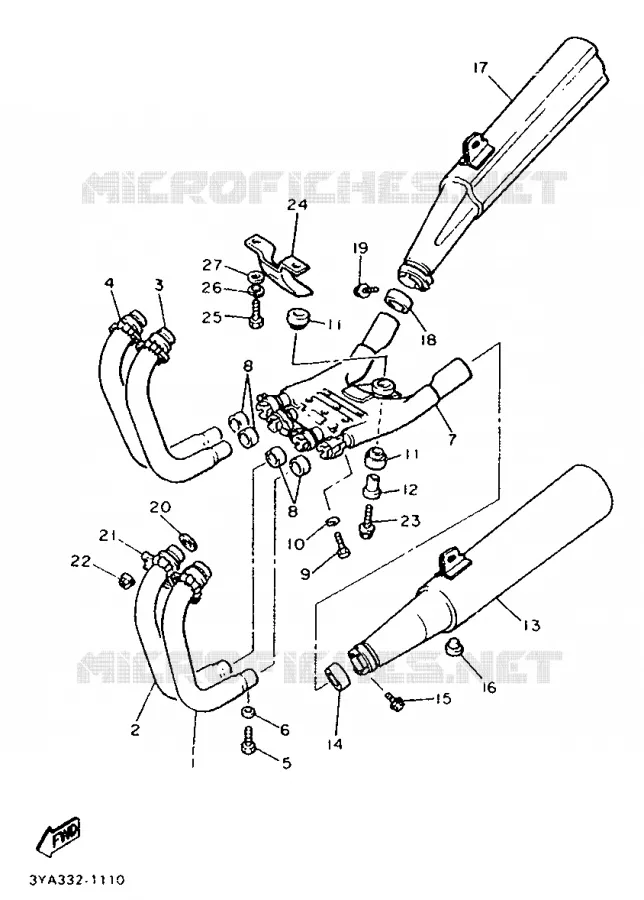 ECHAPPEMENT Yamaha MOTO 1200 1991 FJ ABS  FJ1200A