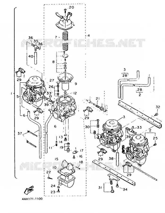 PIÈCES OPTIONNELLES - CARBURATEUR Yamaha MOTO 1200 1992 FJ ABS  FJ1200A