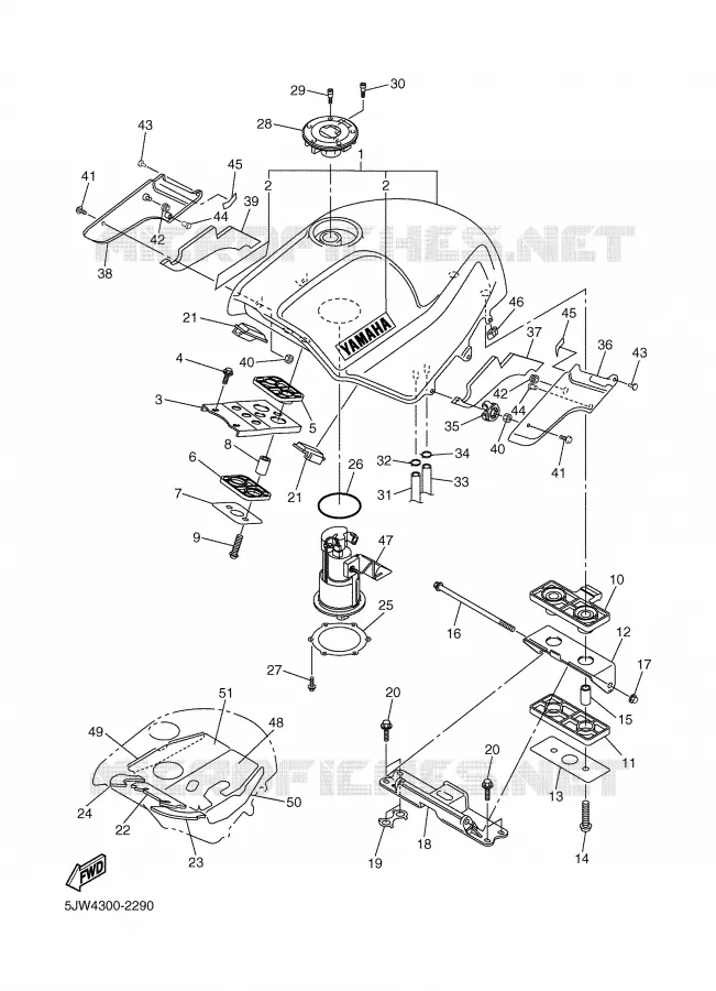 RESERVOIR A ESSENCE Yamaha MOTO 1300 2002 FJR  FJR1300