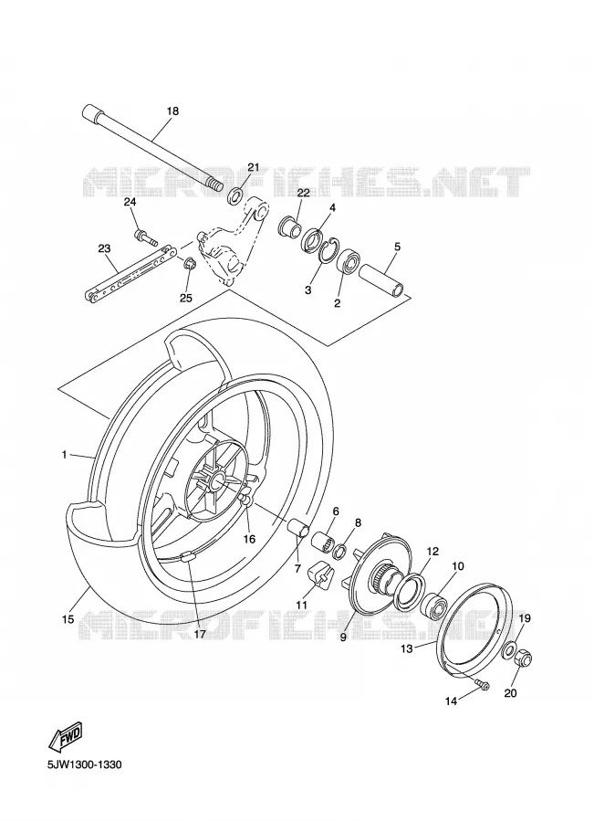 ROUE ARRIERE Yamaha MOTO 1300 2002 FJR  FJR1300