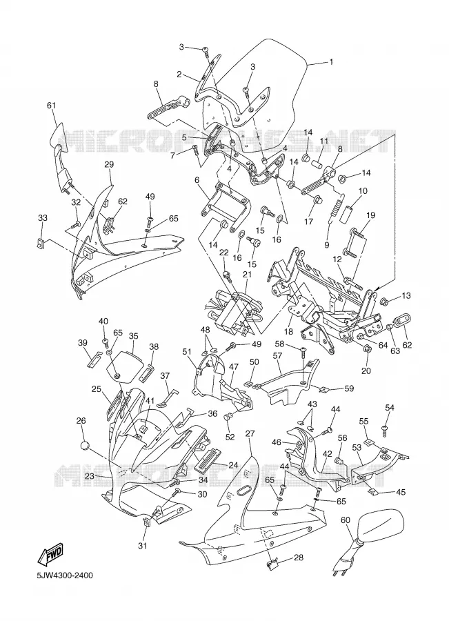 CARENAGES 1  Yamaha MOTO 1300 2002 FJR  FJR1300