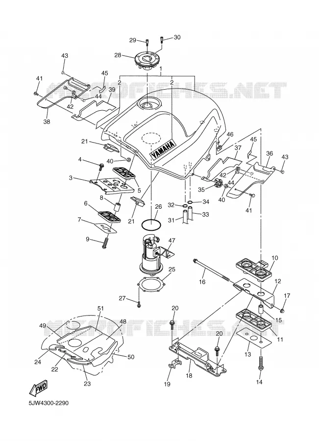 RESERVOIR A ESSENCE Yamaha MOTO 1300 2002 FJR  FJR1300
