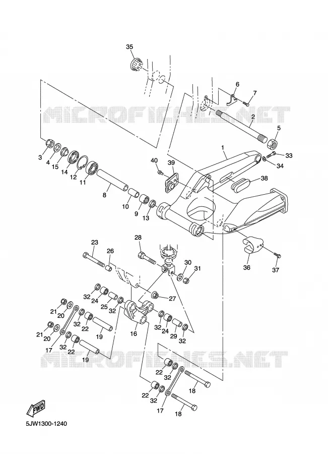BRAS ARRIERE Yamaha MOTO 1300 2003 FJR  FJR1300