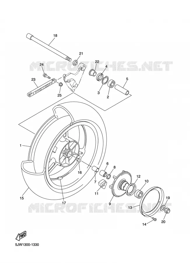 ROUE ARRIERE Yamaha MOTO 1300 2003 FJR  FJR1300