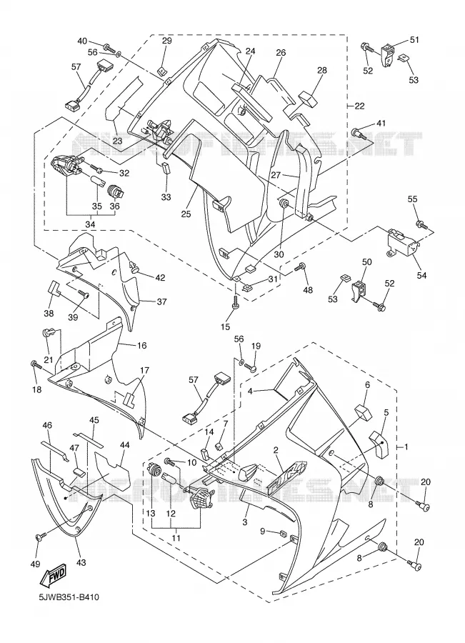 CARENAGES 2 Yamaha MOTO 1300 2003 FJR  FJR1300