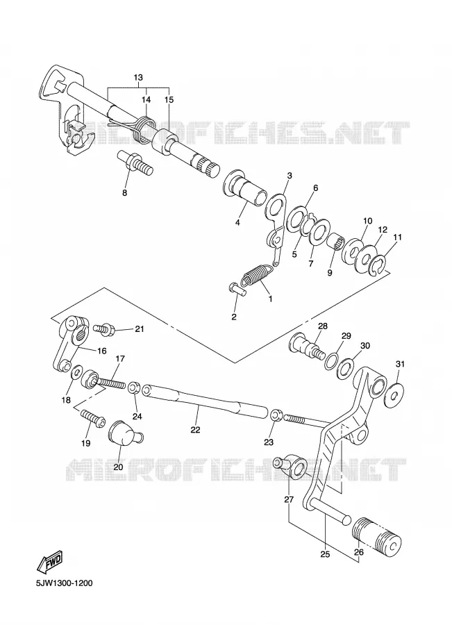 AXE DE SELECTEUR / PEDALE Yamaha MOTO 1300 2003 FJR  FJR1300