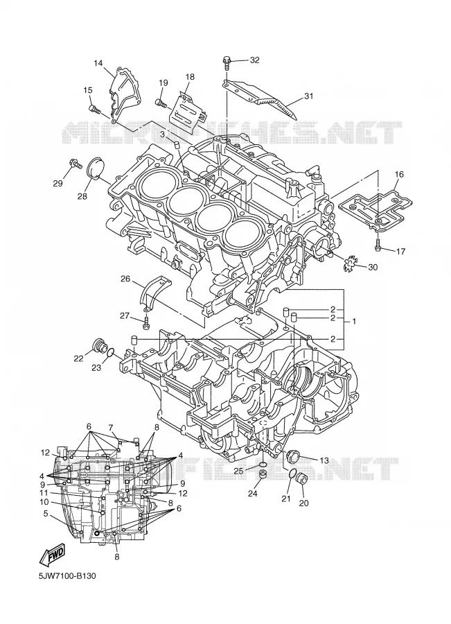 CARTER MOTEUR Yamaha MOTO 1300 2003 FJR  FJR1300