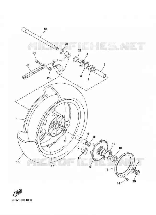 ROUE ARRIERE Yamaha MOTO 1300 2003 FJR  FJR1300