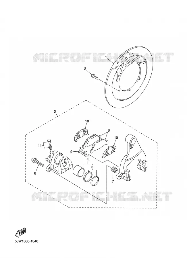 ETRIER DE FREIN ARRIERE Yamaha MOTO 1300 2003 FJR  FJR1300