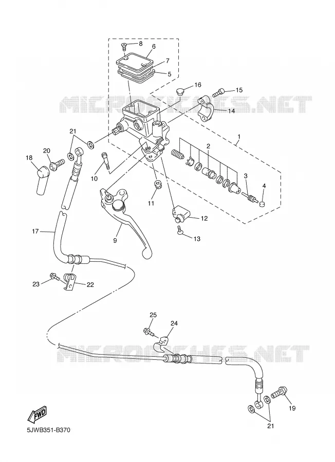 MAITRE CYLINDRE AVANT 2 Yamaha MOTO 1300 2003 FJR  FJR1300