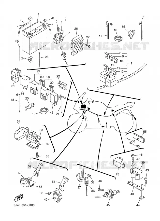 PARTIE ELECTRIQUE 2 Yamaha MOTO 1300 2004 FJR  FJR1300