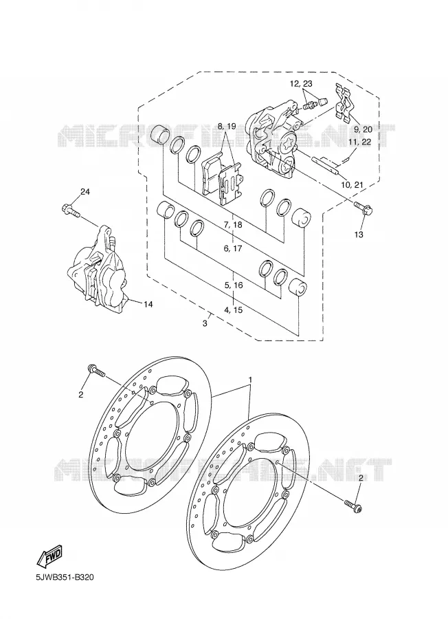 ETRIER DE FREIN AVANT Yamaha MOTO 1300 2005 FJR  FJR1300