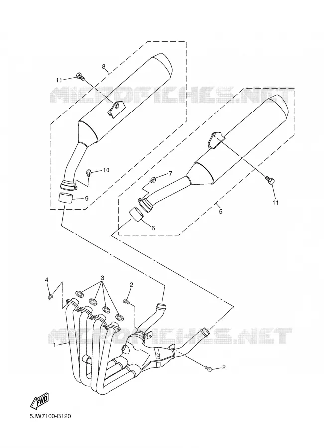 ECHAPPEMENT Yamaha MOTO 1300 2005 FJR  FJR1300