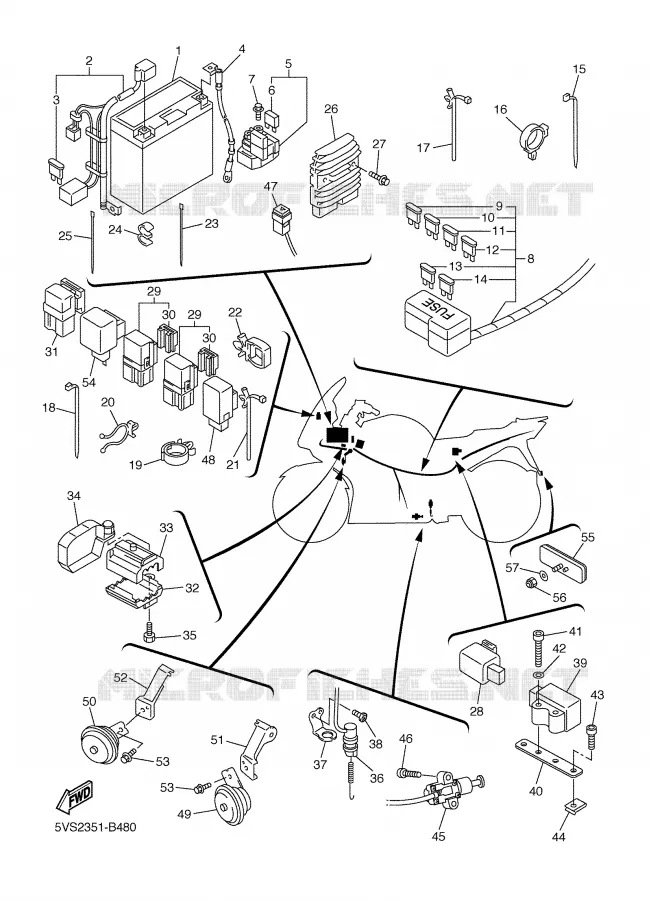 PARTIE ELECTRIQUE 2 Yamaha MOTO 1300 2003 FJR ABS  FJR1300A
