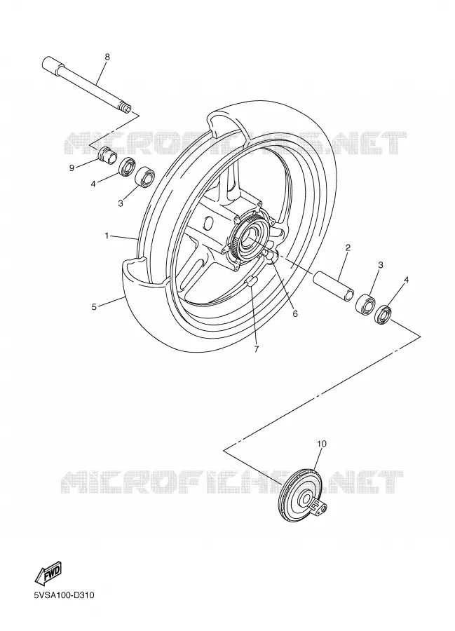 ROUE AVANT Yamaha MOTO 1300 2004 FJR ABS  FJR1300A