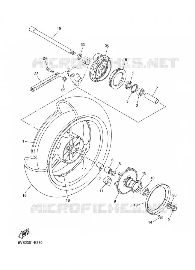 ROUE ARRIERE Yamaha MOTO 1300 2004 FJR ABS  FJR1300A