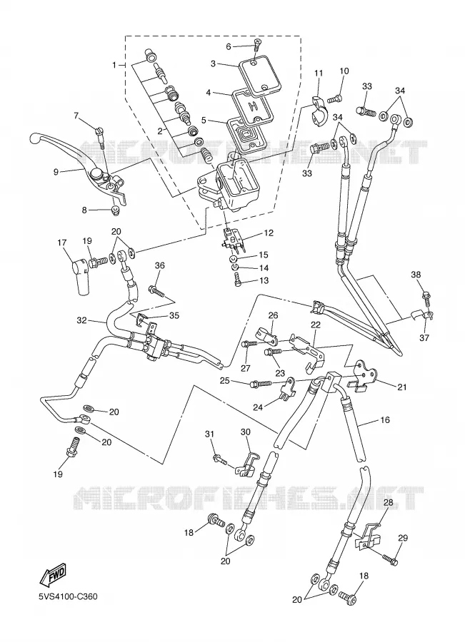 MAITRE CYLINDRE AVANT Yamaha MOTO 1300 2004 FJR ABS  FJR1300A