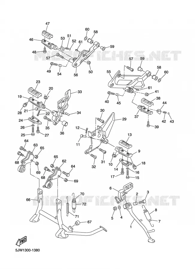 BEQUILLE / REPOSE PIEDS Yamaha MOTO 1300 2004 FJR ABS  FJR1300A