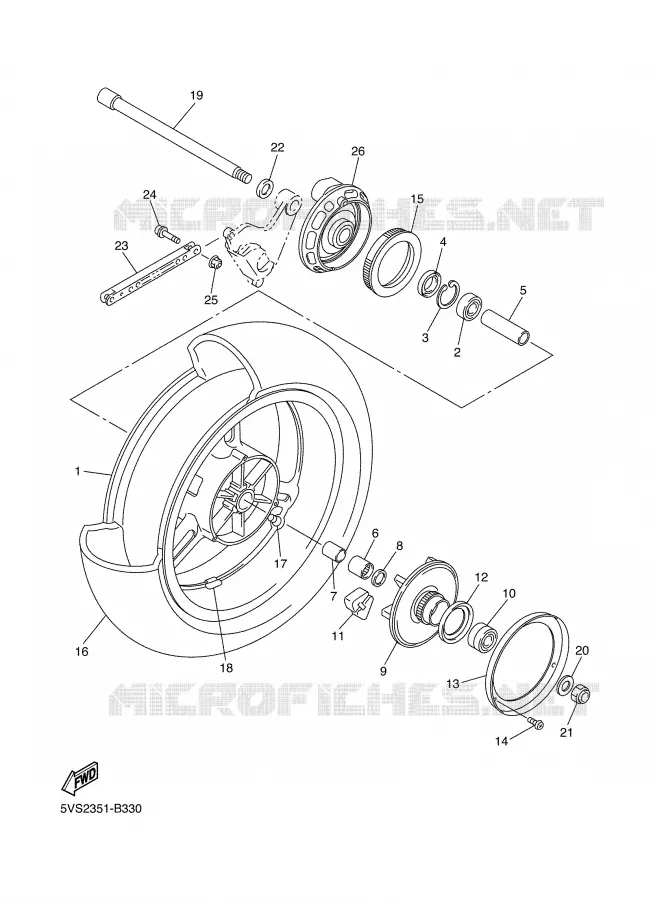 ROUE ARRIERE Yamaha MOTO 1300 2004 FJR ABS  FJR1300A