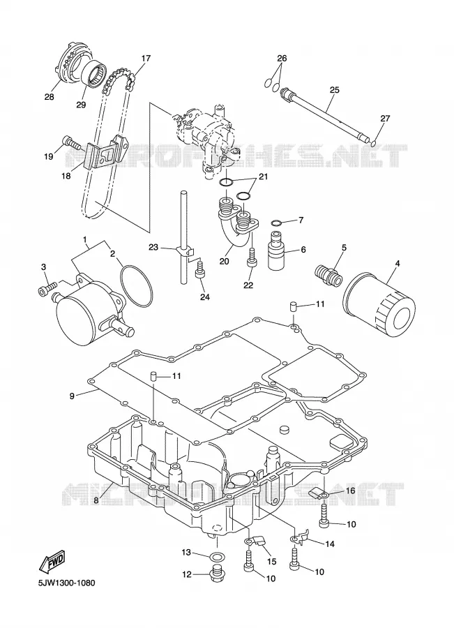 RADIATEUR D'HUILE / ECHANGEUR Yamaha MOTO 1300 2004 FJR ABS  FJR1300A
