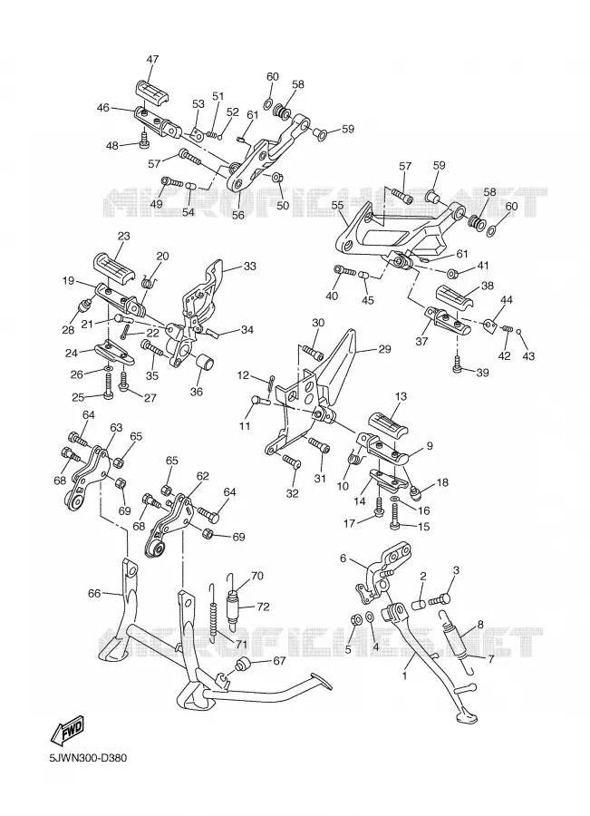 SUPPORT / REPOSE PIEDS Yamaha MOTO 1300 2005 FJR ABS  FJR1300A