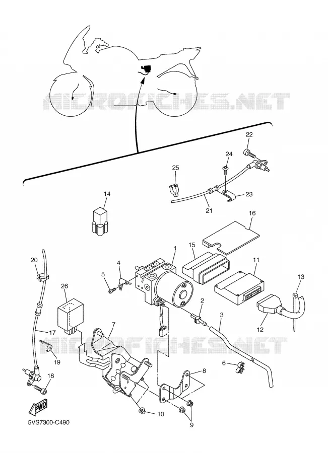 PARTIE ELECTRIQUE 3 Yamaha MOTO 1300 2005 FJR ABS  FJR1300A