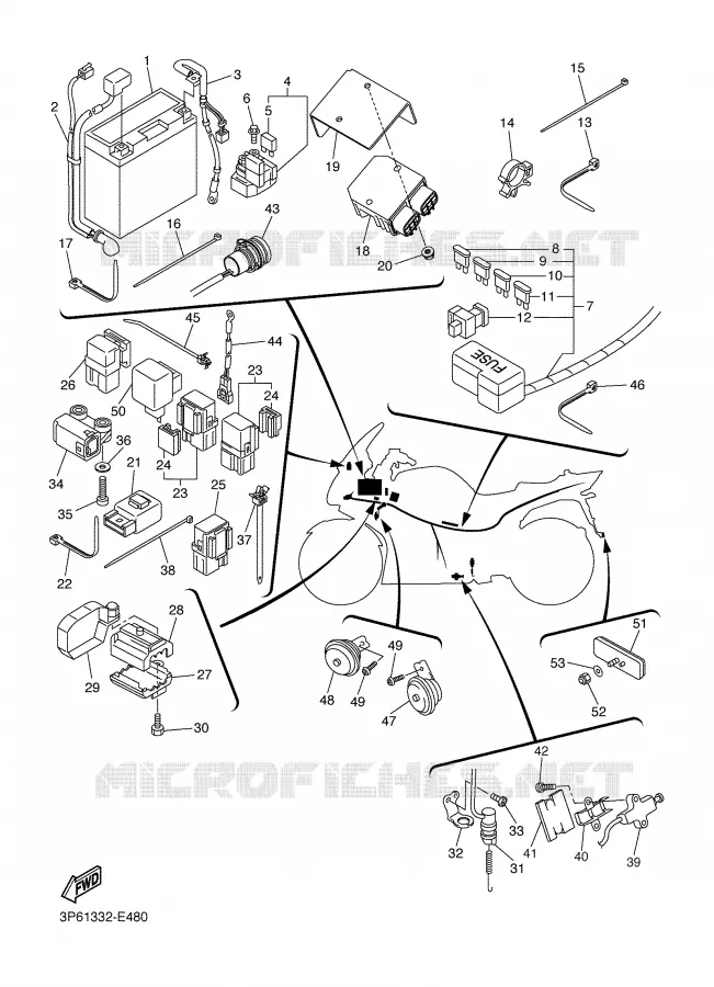 PARTIE ELECTRIQUE 2 Yamaha MOTO 1300 2006 FJR ABS  FJR1300A