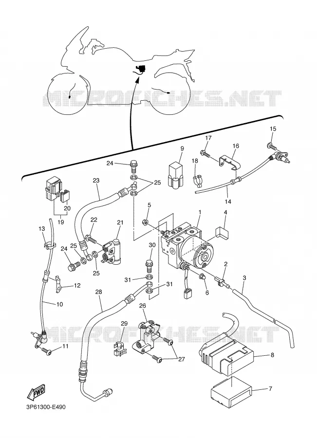 PARTIE ELECTRIQUE 3 Yamaha MOTO 1300 2006 FJR ABS  FJR1300A