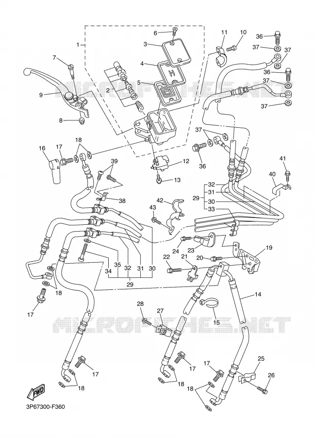 MAITRE CYLINDRE DE FREIN AVANT Yamaha MOTO 1300 2007 FJR ABS  FJR1300A