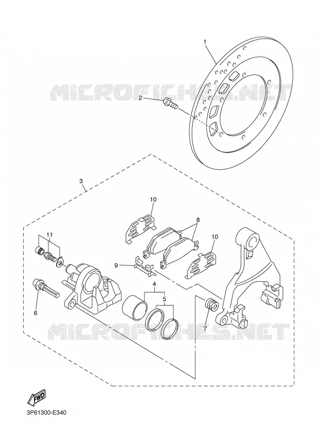 ETRIER DE FREIN ARRIERE Yamaha MOTO 1300 2008 FJR ABS  FJR1300A