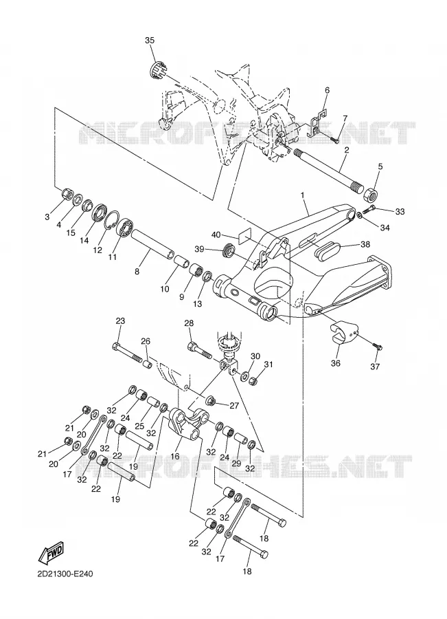 BRAS ARRIERE Yamaha MOTO 1300 2006 FJR AS ABS  FJR1300AS